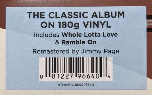 Led Zeppelin led Zeppelin II Vinyl LP 180 Gram Remastered New Sealed - Picture 6 of 7