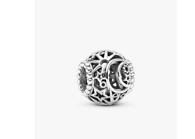 Pandora 799183c00 Charm Durchbrochen Sonne, Sterne und Mond Silber
