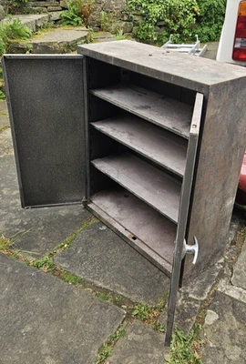 Metal Storage Cabinet with Shelves Workshop Industrial Vintage - Image 1 of 4