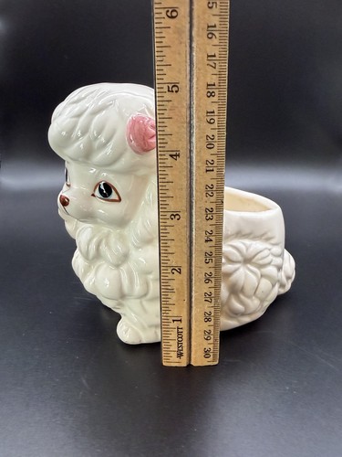 Vintage Poodle Planter Relpo Ceramic Kitsch Taiwan 5” EUC - Picture 7 of 10