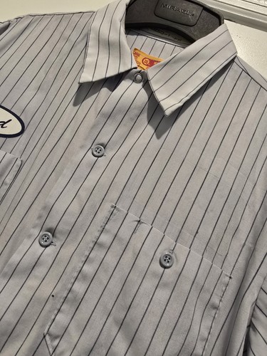 Vintage 80s Work Wear Corporation Hemd Herren Large Button Up USA Hickory "FRED" - Bild 12 von 17
