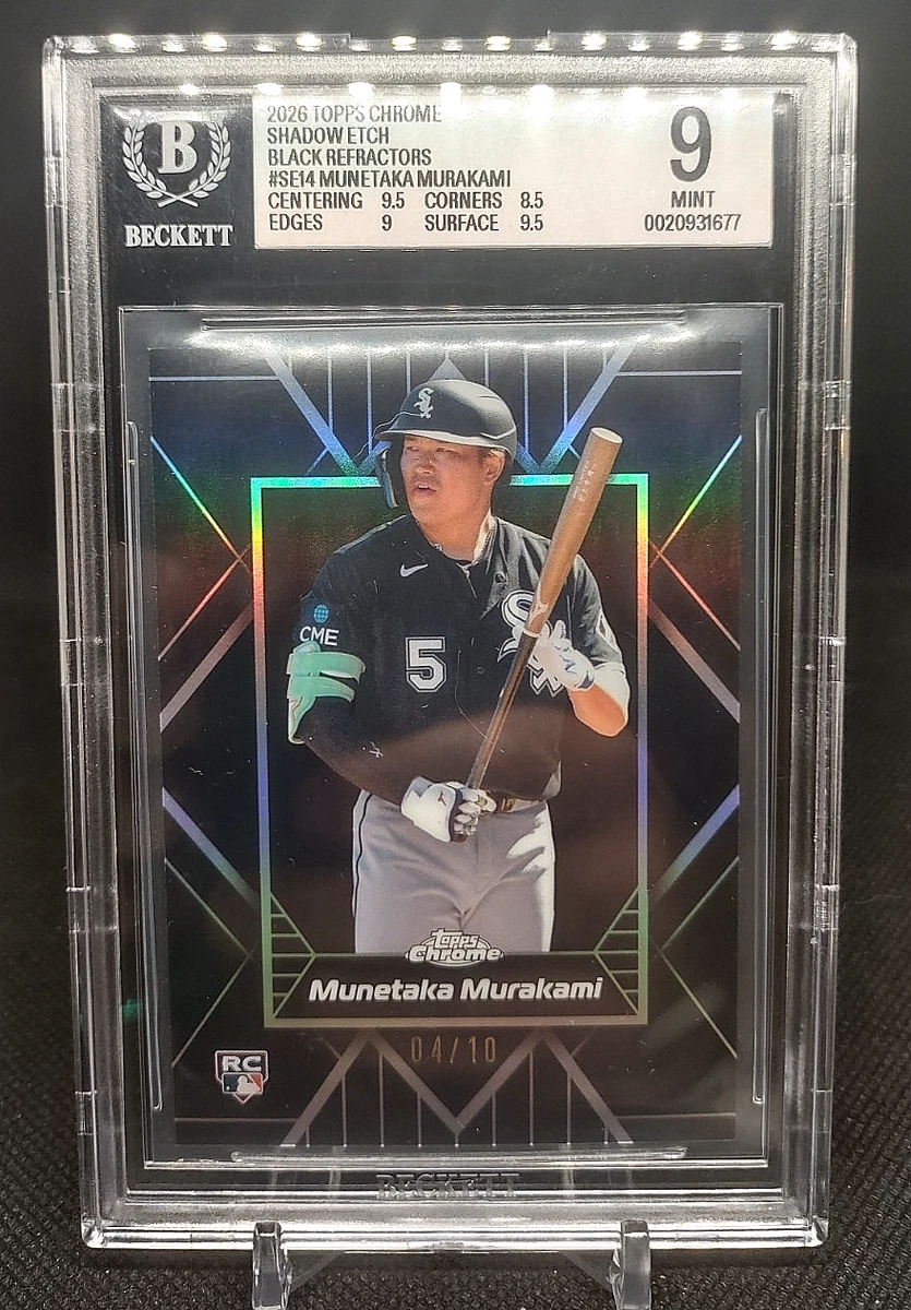 2026 Topps cromo Munetaka Murakami Shadow-Etch refractor negro/10 RC SSP BGS 9