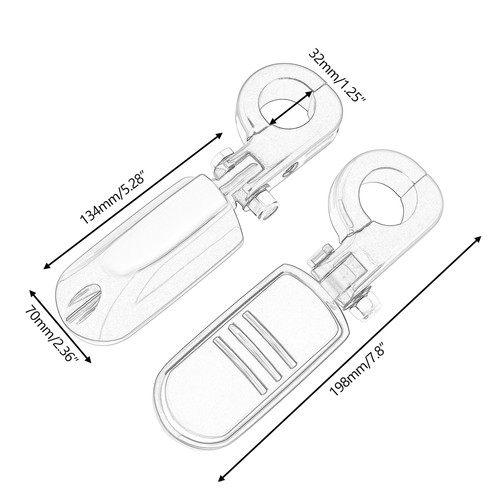 estriberas Streamliner 32 mm con soporte para Indian Springfield Vintage Challenger - Imagen 8 de 8