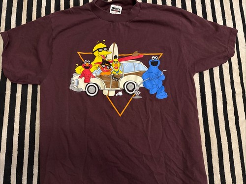 Vintage Sesamstraße Elmo großer Vogel Krümelmonster Bert Ernie T-Shirt Erwachsene L