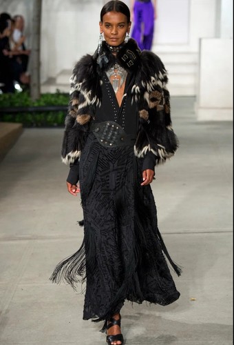 Ralph Lauren Collection Purple Label Runway Embroidered Fringe Long Maxi Skirt 4 - Picture 3 of 14
