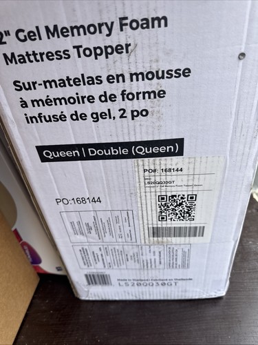 Linenspa 2 Zoll Memory Foam Matratzenauflage, Gel Infused Queen🔥NEU🔥Distresed Box