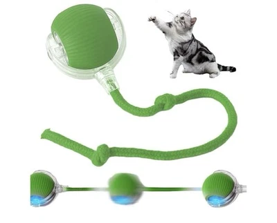 DAMIGHT Interactive Cat Ball Toy, Electric Automatic Rolling Dog Ball with Tail, 360°
