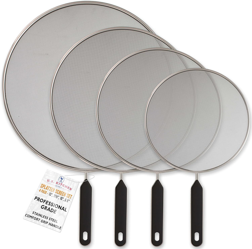 4-Piece Stainless Steel Splatter Guard Set (13", 11.5", 10",8”) Fine Mesh Cover, - Picture 11 of 12