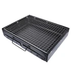 Steel Portable Charcoal BBQ Grill Foldable Black Barbecue Rack for Picnic