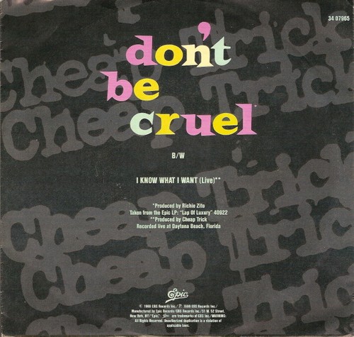 Cheap Trick - Don't Be Cruel (7", Single, Styrene, Car) (Very Good Plus (VG+)) - - Picture 2 of 4