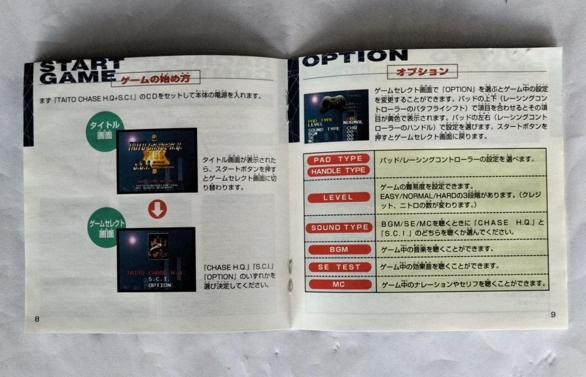 Sega Saturn TAITO CHASE H.Q PLUS S.C.I Model No. T 1105G