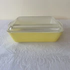 Vintage Pyrex Yellow 1.5 Qt 503-B Refrigerator Casserole Dish & Ribbed Lid 503-C