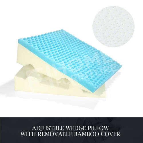 Wedge Body Pillow 10/20/30 Adjustable Back Support Cool Gel Memory Foam Cushion - Picture 11 of 12