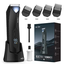 Electric Men Pubic Hair Trimmer Groin Body Hair Ball Shaver Clipper With USB&LED