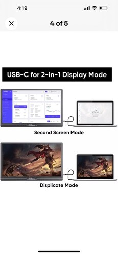 Portable Gaming Monitor 15.6 Inch IPS USB C Monitor for Raspberry Pi, 1920 x... - Picture 2 of 7
