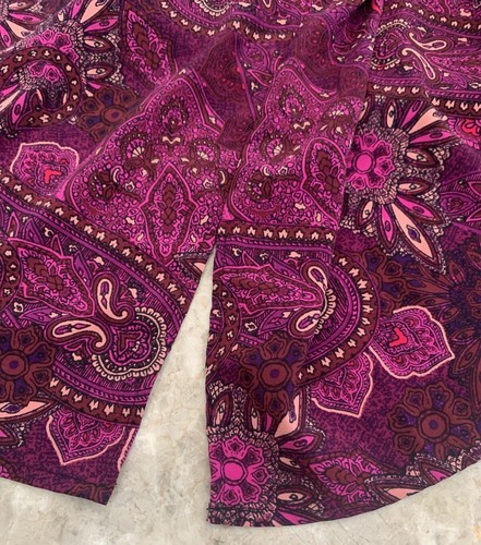 Catherines Top Blouse Women's OXWP 14/16 Paisley Tab Sleeve Polyester Spandex - Picture 8 of 10