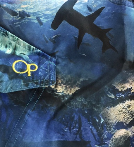 Ocean Pacific OP Boys Swim Shorts sz L  UPF 50+ NWT Sharks - Picture 2 of 5