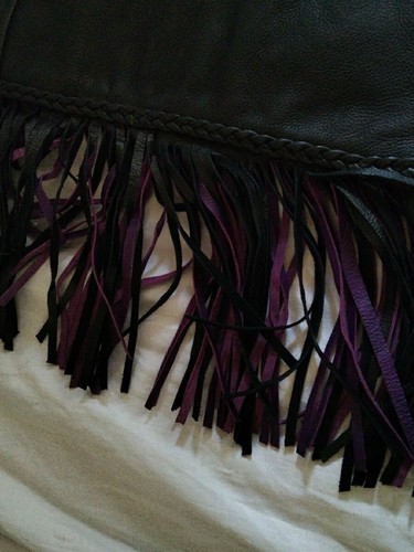 Vance Leathers EX SMALL Chaps Motorcycle Fabric Black Purple Embroidered - Picture 4 of 11