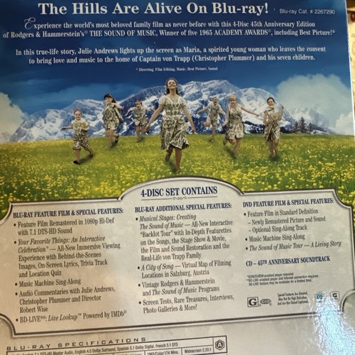 The Sound of Music (Blu-ray/DVD, 2010, 4-Disc Set) 45th Anniversary Edition LE - Picture 6 of 19