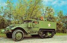 WWII M16 Half Track MGMC Anti Aircraft Military Army Defense Vtg Postcard C14