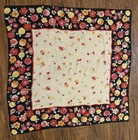 VTG LAURA ASHLEY Oversized Silk Scarf Shawl Wrap Floral Colorful Roses Logo