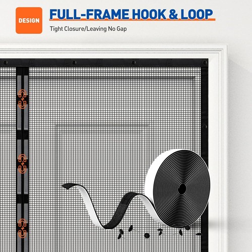 MAGZO Magnetic Screen Door Fit Size 32 32 x 80 Inch, Black - Picture 5 of 6