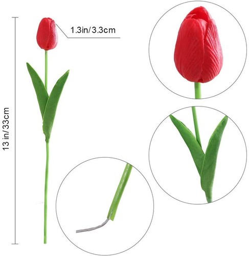 10/20pcs Hawesome Artificial Latex Tulips Flowers Faux Tulip Stems PU Real Touch - Picture 4 of 15