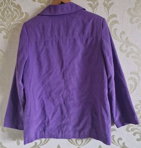 Ladies Purple Jacket Size 14 By EWN Four Button Closure With Two Pockets - Picture 2 of 8