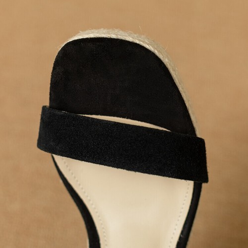 Women's Fashion Suede Ribbon Strappy Platform Espadrille Wedge Sandal Shoes SEQE - Picture 10 of 15
