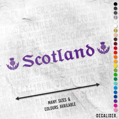 Scotland with Thistles Sticker Long - Many Colours Sizes Truck Lorry HGV Scania - Picture 25 of 27
