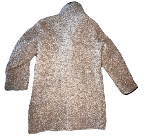 Sam Edelman Faux Fur w/ Faux Leather Accents Long Camel Teddy Coat NWT, Size S - Picture 5 of 10