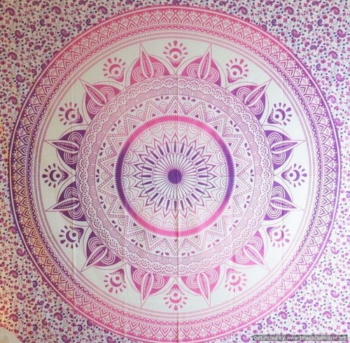 Indian Mandala Ombre Window Curtains Cotton Drape Balcony Room Decor Curtain Set - Picture 7 of 37