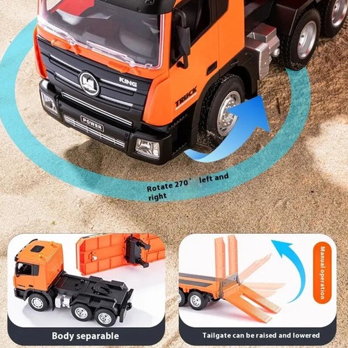 1:18 Huina RC Flat Truck Model 9 Channel Alloy Engineer Vehicle 2.4G Kids Toys - Picture 5 of 24