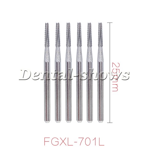 6 fresas de carburo quirúrgico dental FGXL-701L 25 mm fisura cónica corte transversal - Imagen 5 de 7