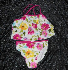 Gymboree FAIRY FASHIONABLE 2 Pc Swimsuit Multi Watercolor Ruffles NWT 8
