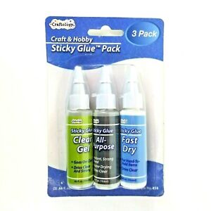 Craft-Hobby-Sticky-Glue-3-pack-Clear-All-Purpose-Fast-Dry-Non-Toxic-Craftology