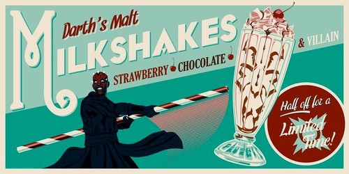 Maltas de Darth Maul villano tienda de batidos de malta Star Wars arte interpretativo divertido - Imagen 4 de 5