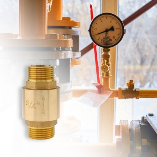 Brass Check Valves 3/4 Inch Male to Female One Way Horizontal Spring Designs - Picture 5 of 8