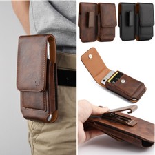 Premium Leather Swivel Belt Clip Phone Pouch Case Holster For iPhone 16 Pro Max