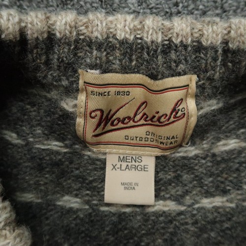 VINTAGE Woolrich Sweater Mens Large Charcoal Gray Wool Long Sleeve Crew XL - Picture 3 of 9