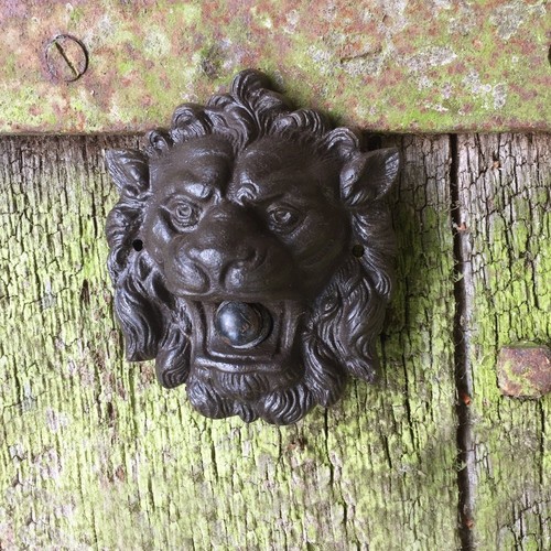 Türklingel Löwe Klingel Löwenkopf Schelle Gründerzeit Türglocke gewachst antik - Bild 2 von 7