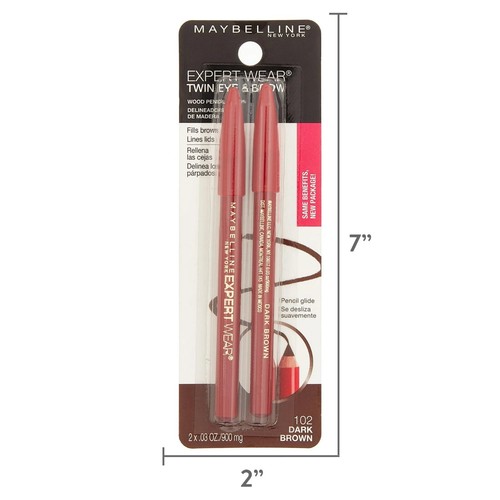 Maybelline Expert Wear Twin Brow and Eye Pencils, Dark Brown - Picture 2 of 4