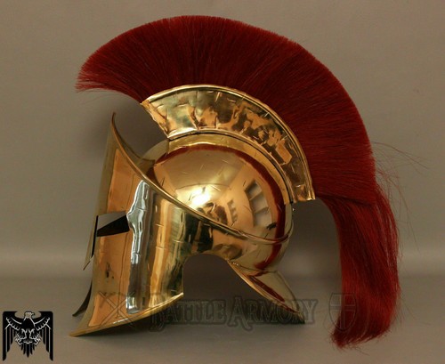 300 Casco SPARTAN King Film Leonidas Ottone Marino Acciaio Placcato Fodera - Foto 4 di 4