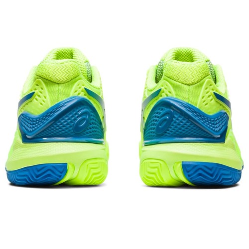 ASICS Women's Gel-Resolution 9 Clay Tennis Shoes Hazard Green/Reborn Blue  12 B - Picture 6 of 9