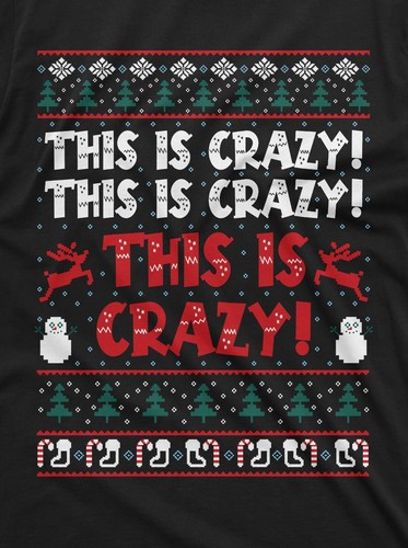 Christmas Ugly sweater style pattern Tee shirt This is crazy movie inspired tee - Picture 6 of 9