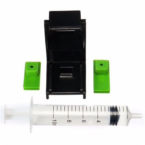 3in1 Ink Refill Cartridge Clip+ 2pcs Rubber Pads+Syringe Tool Kit For HP 60/6-bp - Zdjęcie 8 z 8