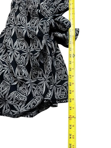 Anthropologie Printed Wrap Long Sleeve Dress Black Motif Size XS Cover up - Picture 7 of 10