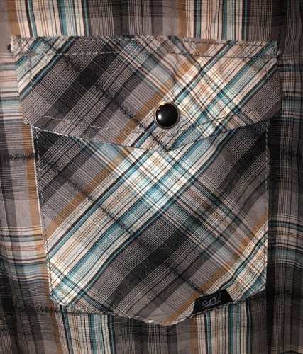 Coastal Western Shirt Pearl Snap Plaid Long Sleeve Embroidered Mens XL Rodeo - Picture 4 of 9