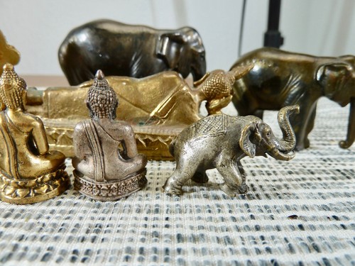 Konvolut Figuren Buddha , Elefanten , Ganesha Bronze Metall - Bild 9 von 19