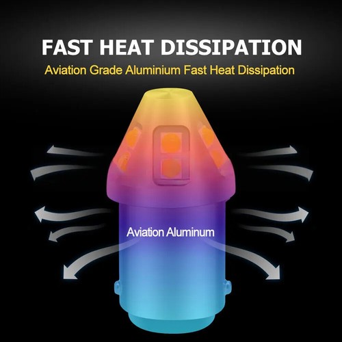 2pcs BA15D 10-60V 1142 1076 LED Car Caravan Turn Signal Light Bulb White 6000K - Picture 6 of 9